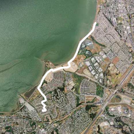 Bayfront Ave walking route map in Crockett