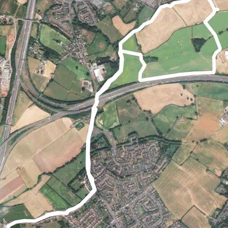 Catshill walking route map in Bromsgrove