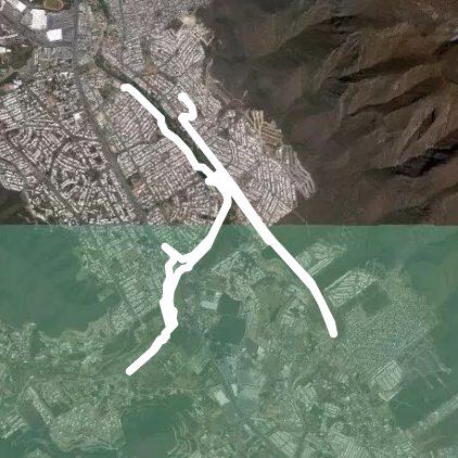 Cortijo, rio la rio the chair and old road to the tooth walking route map in Juárez