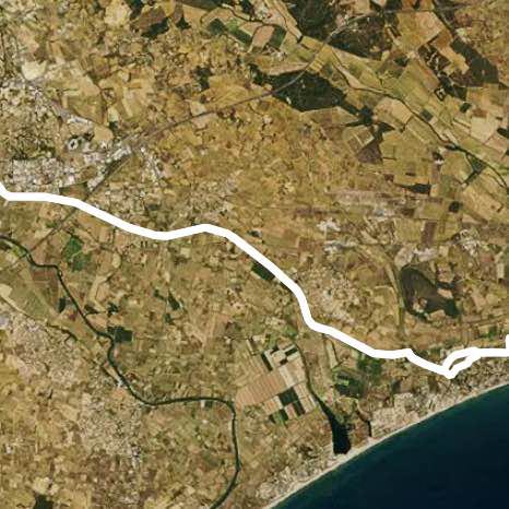 Sea air course beziers walking route map in Vias