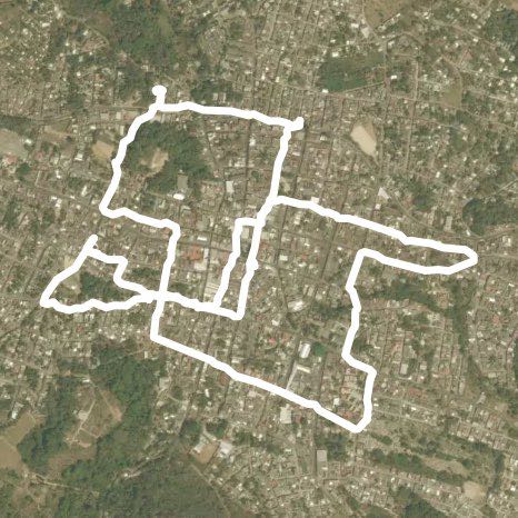 Cojutepeque walking route map in El Carmen
