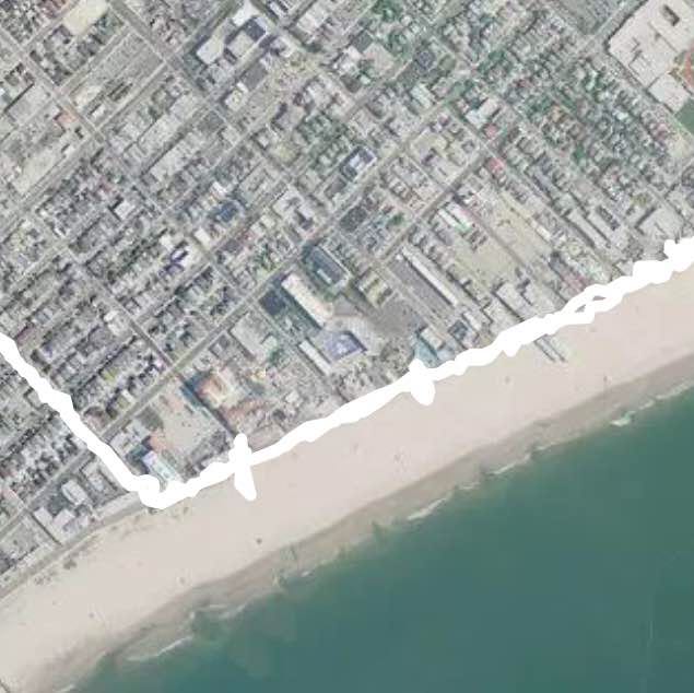 Boardwalk walking route map in Ocean City