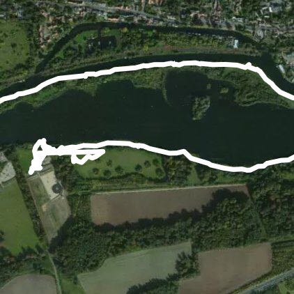 Whitlingham Broad walking route map in Trowse Newton