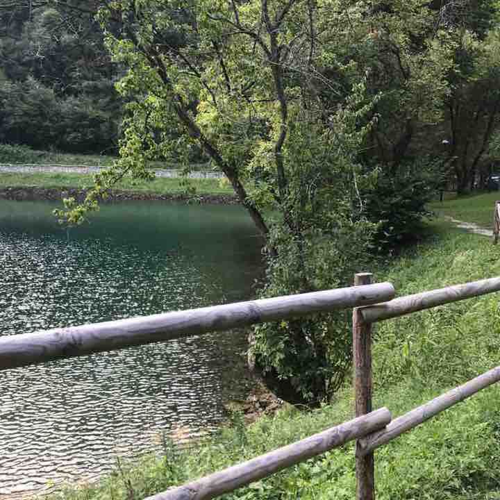 Blue lakes with Visentin and return to the dead lake walking route map in Fadalto