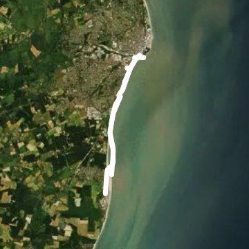 Seaside lowestoft walking route map in Kessingland