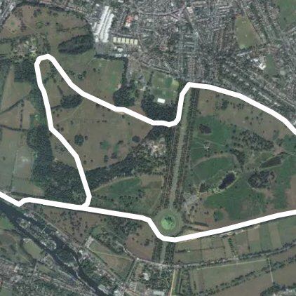 Bushy Park walking route map in Molesey