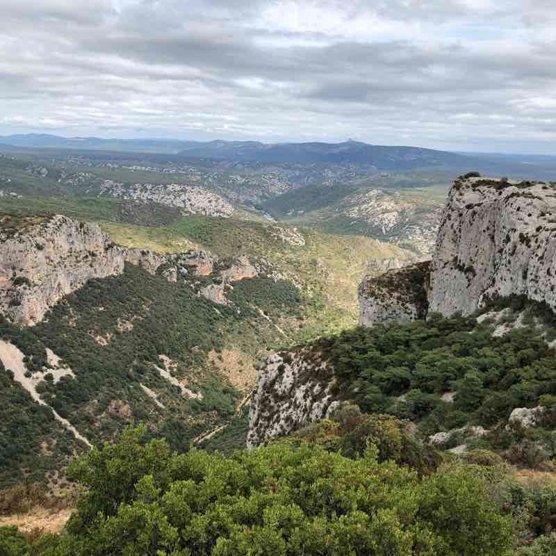 Saint-Guilhem-le-desert / the fenestrettes walking route map in Puéchabon