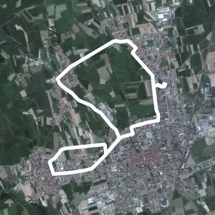 San Michele and San Bernardo walking route map in Carmagnola