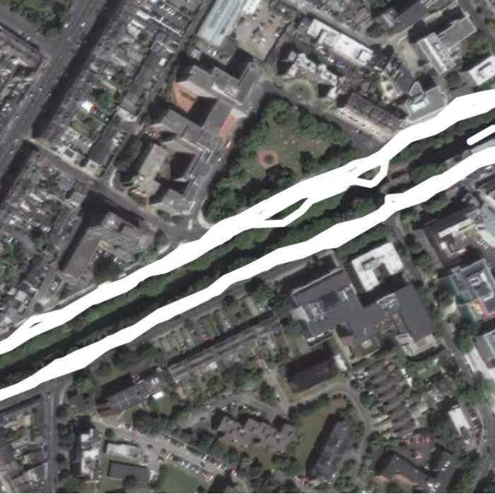 Around canal steps in Mespil Road, Dublin 