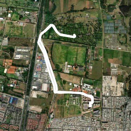 Tibabita Trail walking route map in La Calera