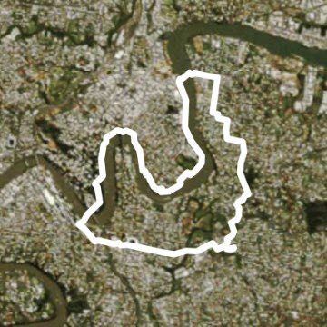 Parks,River&Ferry walking route map in Norman Park