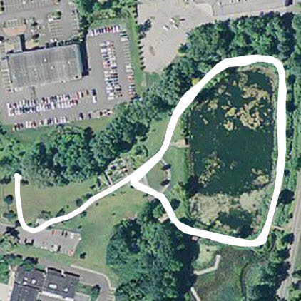 Hovey pond park walking route map in Queensbury