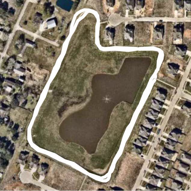 River’s Mist Lake walking route map in Rosenberg