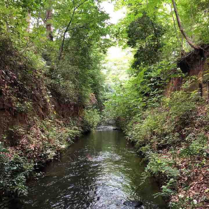 Tamagawa Josui Ryokudo-Kawagoe Ryokuchi Old Private House walking route map in Higashiyamato