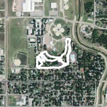 Eisenhower Park walking route map in Abilene