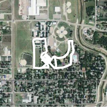 City Park walking route map in Abilene