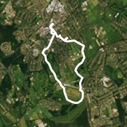 Epsom/Chalk Lane/Downs/Golf Club/College Circular walking route map in Epsom