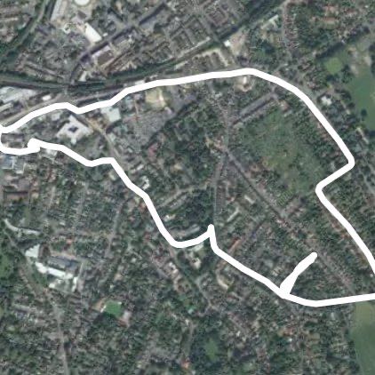 Town Hall/Lloyds/Copse Edge/Cedar Close/Circular. walking route map in Epsom