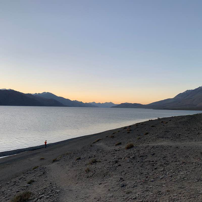 Pangong Lake Walk walking route map in Lukung