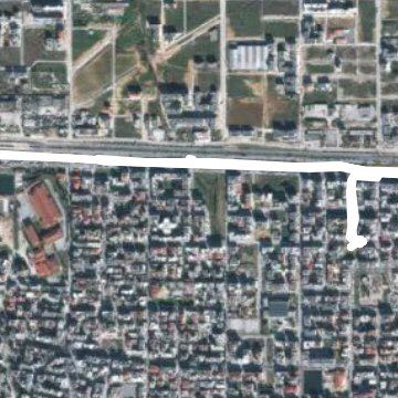 Bypass Evosmos walking route map in Stavroupoli