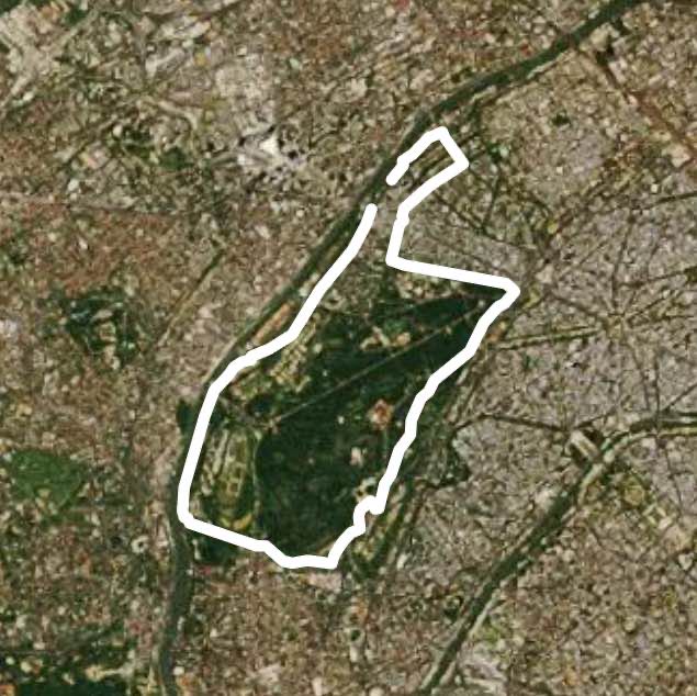 Complete tour of the boulogne wood walking route map in Neuilly-sur-Seine