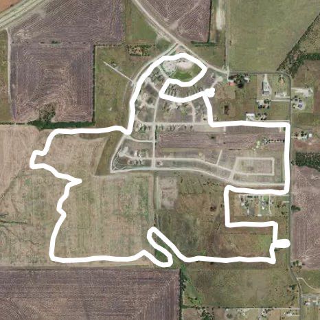 The outskirts of the subdivision 1/9/20 walking route map in Royse City
