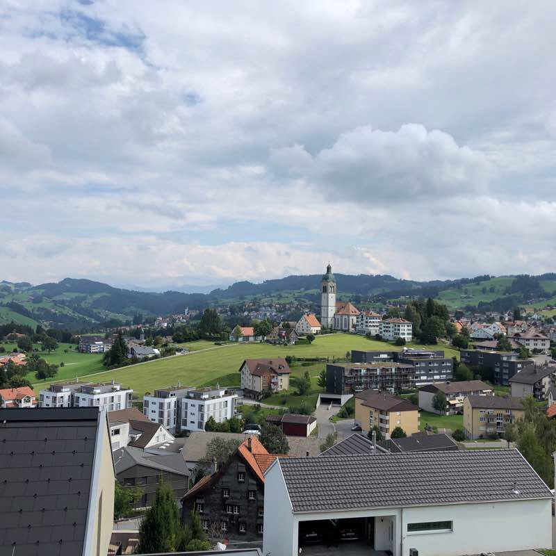 Birnbäume back walking route map in St. Gallen