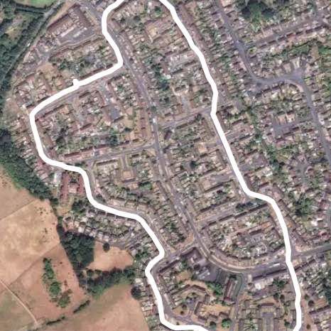 Habberley Estate walking route map in Kidderminster