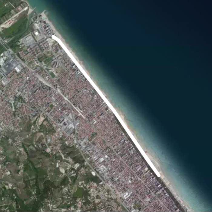 Montesilvano walking route map in Montesilvano