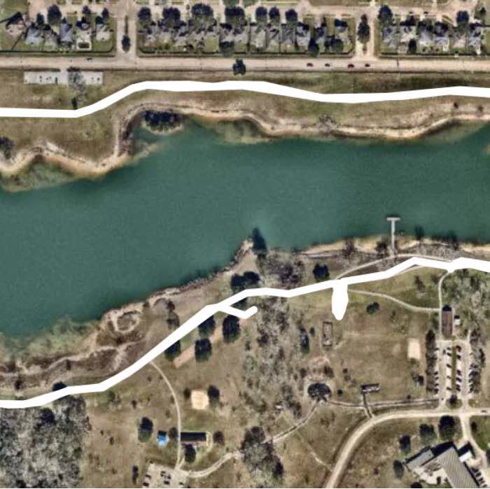 Tom bass walking route map in Alvin