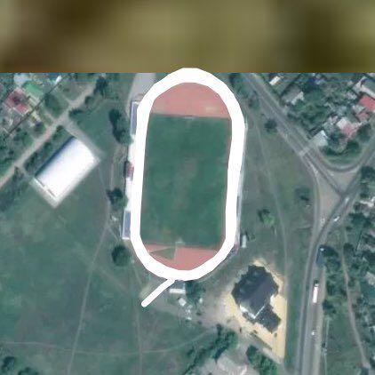 Dinskaya Stadium walking route map in Dinskaya