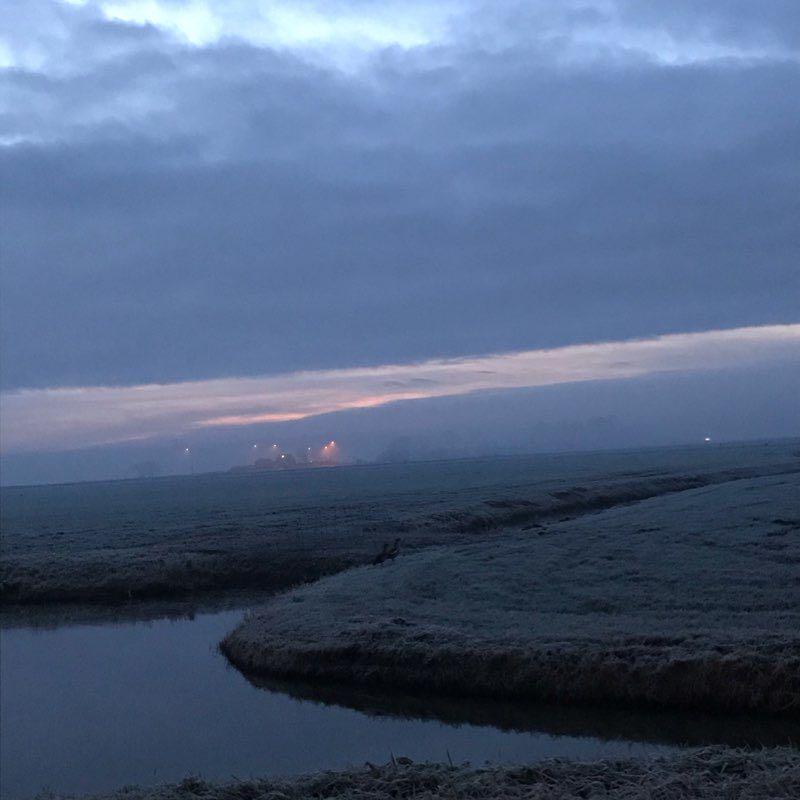 December jogging by the canals walking route map in Schagen