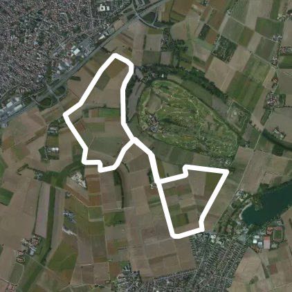 Through field and corridor walking route map in Heddesheim