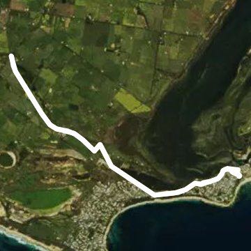 Queenscliff Rail Trail walking route map in Mannerim