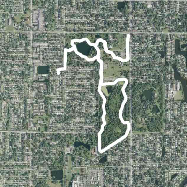 Eagle nest park walking route map in Clearwater