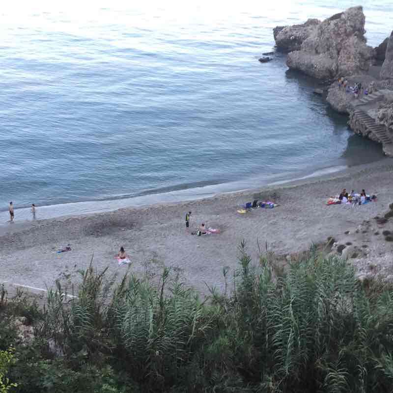 Burriana beach route walking route map in Nerja