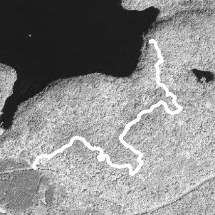 Stormy Lake Lookout walking route map in Restoule