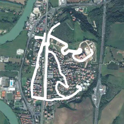 Settebagni  walking route map in Rome