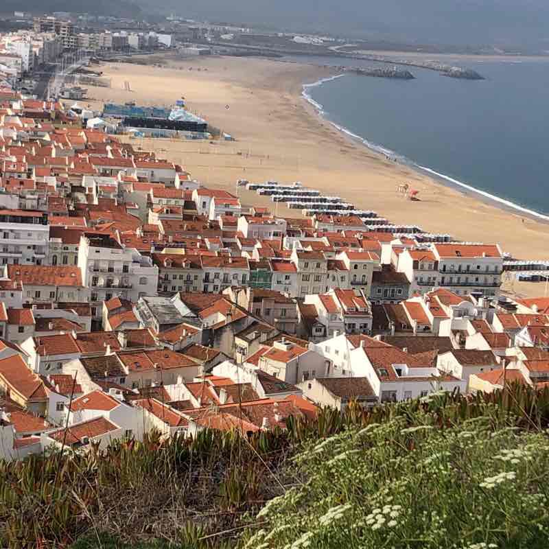 I will be born from the Site to the Port. walking route map in Nazaré