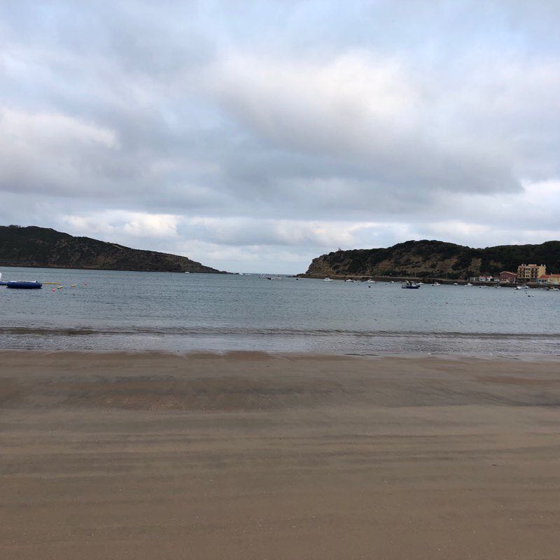 São Martim do Porto Bay. walking route map in S. Martinho do Porto