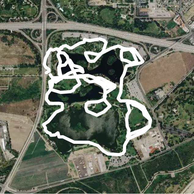 Whitter narrows  walking route map in City of Industry