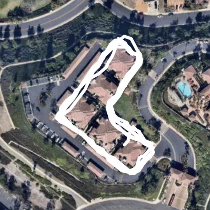 Around the buildings