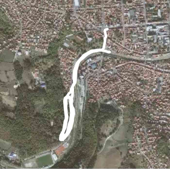 Park pecina walking route map in Valjevo