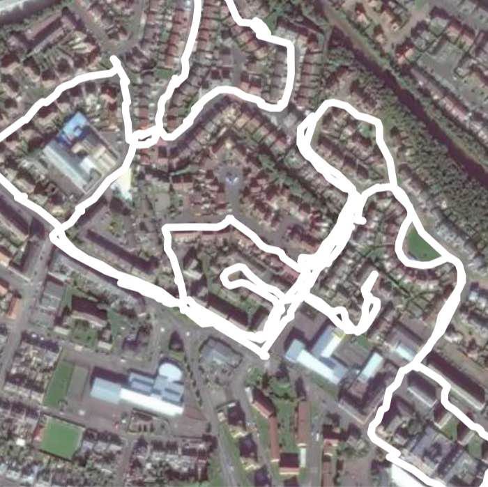 Burnbank  walking route map in Hamilton