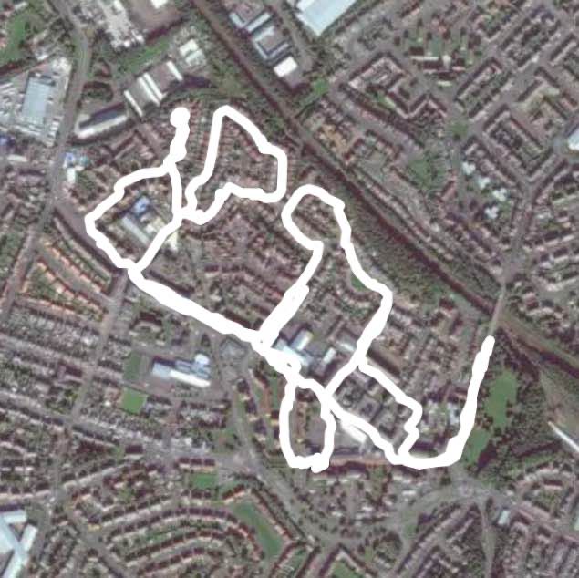 Burnbank walking route map in Hamilton