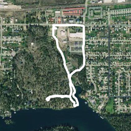 Black Bay Park walking route map in Post Falls