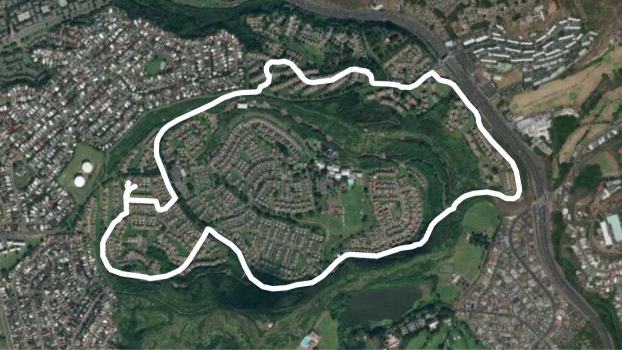 AMR loop walking route map in Honolulu, Hawaii, USA
