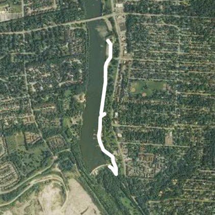 Riverside walking route map in Upper Arlington