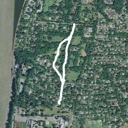 Old Croton Aqueduct Park walking route map in Hartsdale