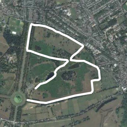 Park run walking route map in Molesey